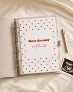 Dossier maternité PDF à imprimer, édition Valentine à motifs de petits cœurs – ISANE
