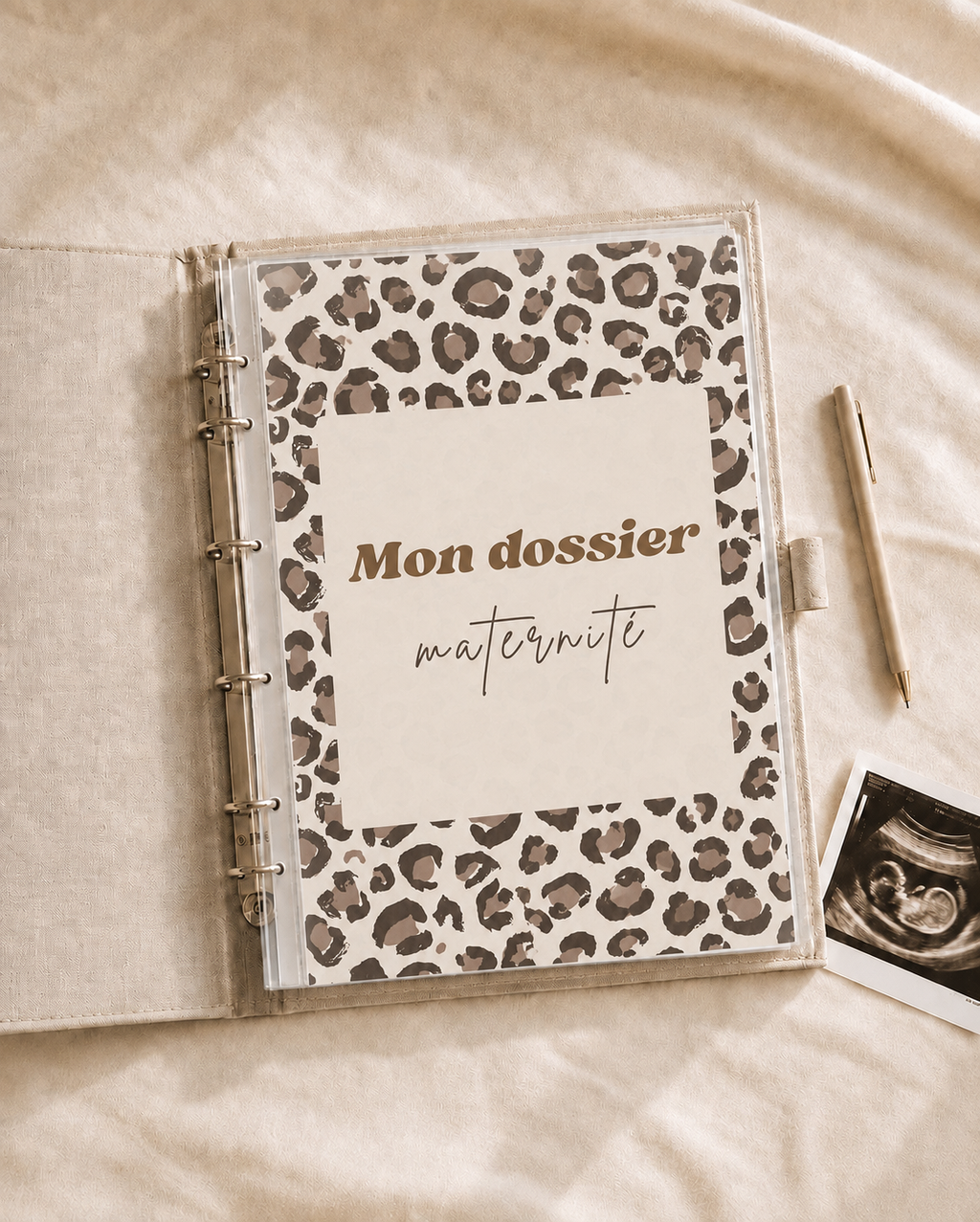 Dossier maternité PDF à imprimer, édition Léona à motif léopard – ISANE
